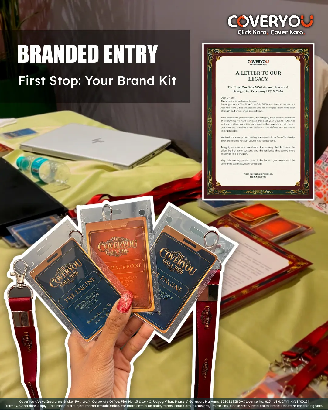 Gala event ID card printing and branding for CoverYou