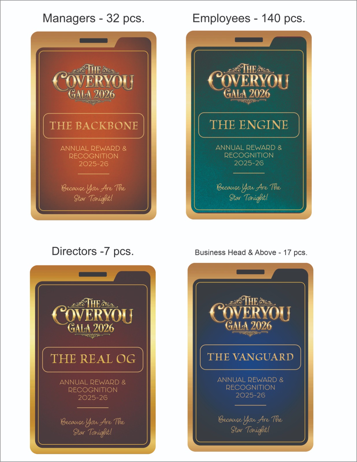 Gala event ID card printing and branding for CoverYou