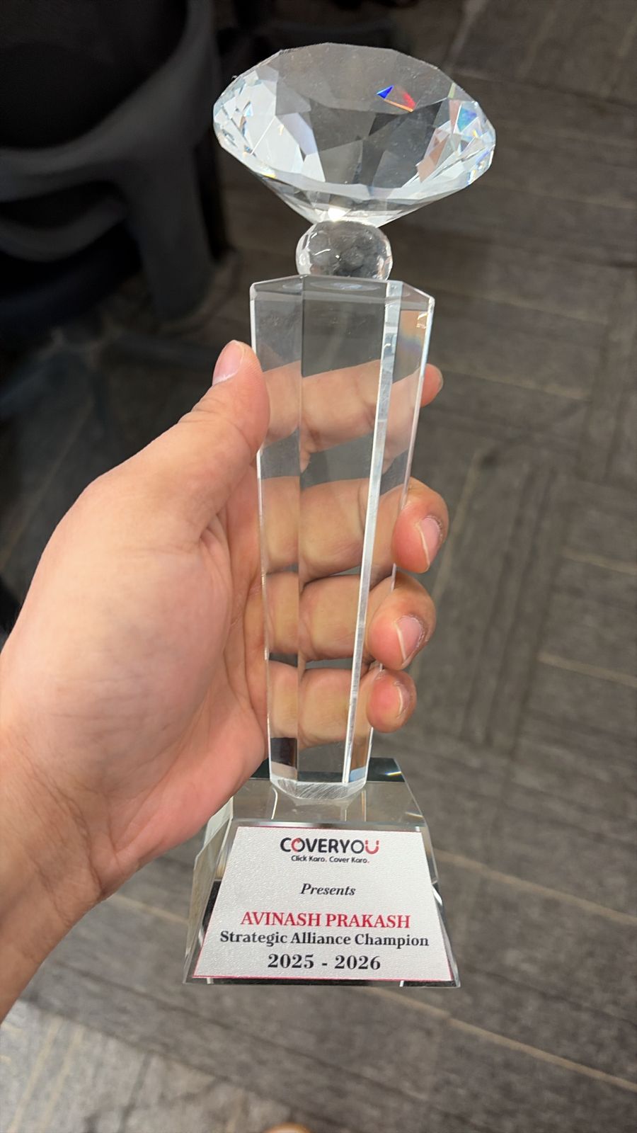 Award trophy setup for CoverYou gala ceremony